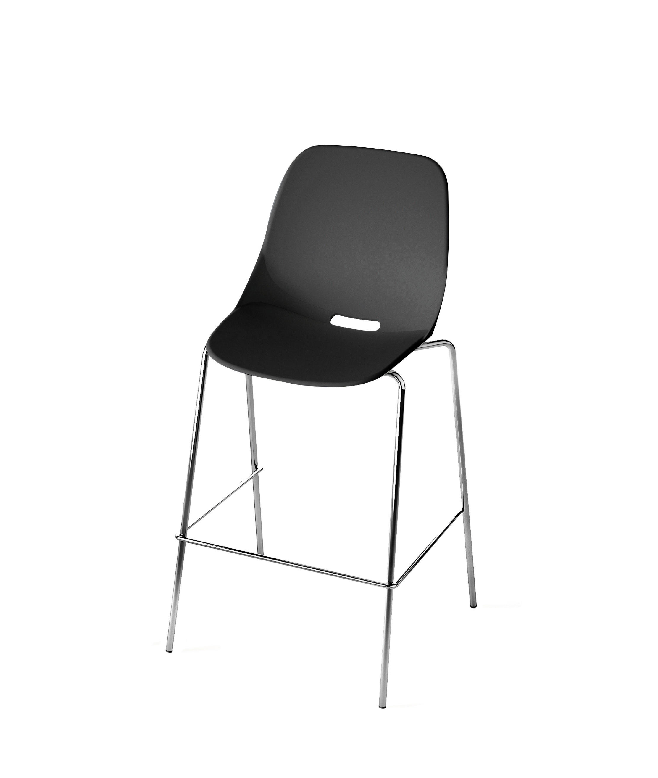 BARSKA STOLICA  crna  metal, plastika      - boje kroma/crna, Moderno, metal/plastika (54/113/57cm)