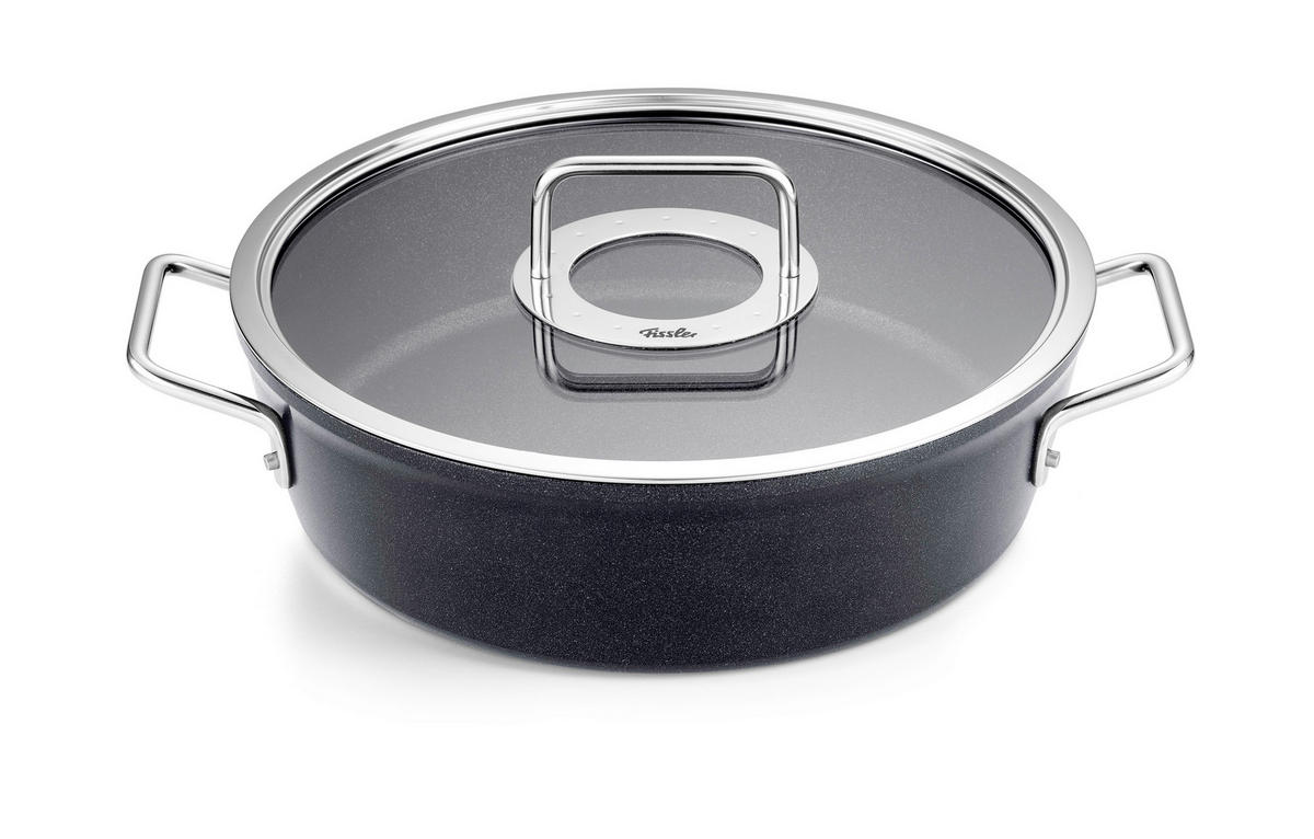 PLITKA ŠERPA  4,3 l  - crna, Osnovno, staklo/metal (28cm) - Fissler