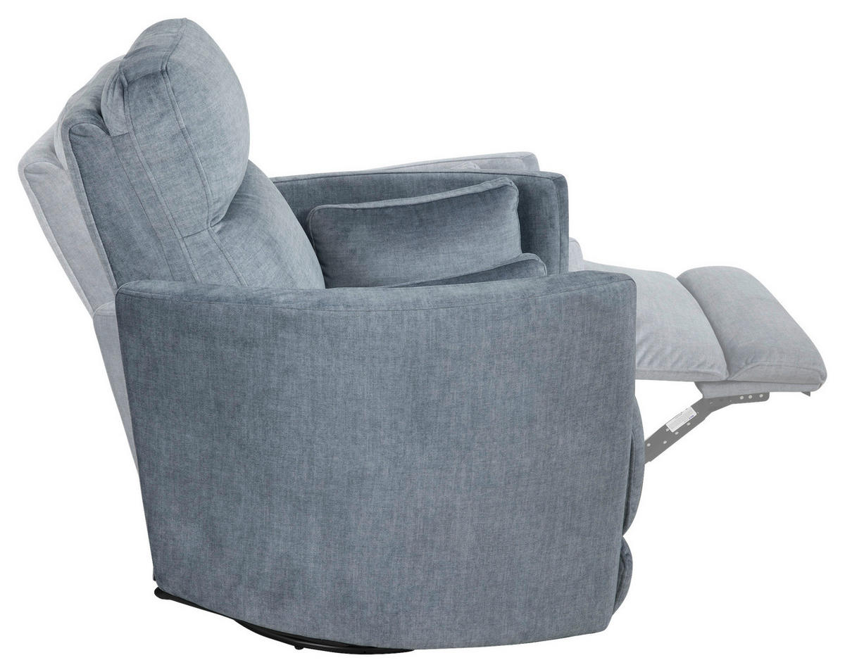 FERNSEHSESSEL  mit Zierkissen Webstoff Blau  - Blau/Schwarz, MODERN, Textil/Metall (91,4/101,6/96,5cm) - Livetastic