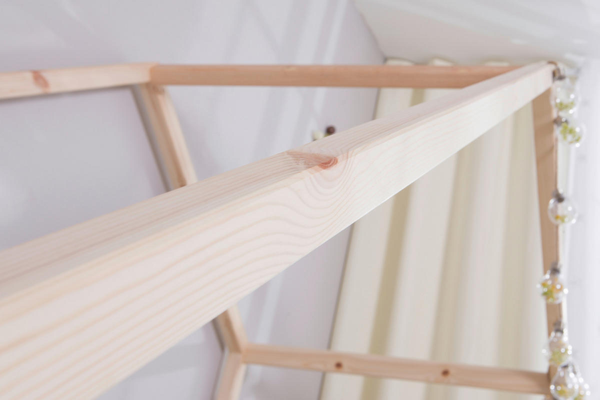 HAUSBETT Matratze, Rollrost, Absturzsicherung 140/200 cm  - Weiß/Naturfarben, MODERN, Holz/Textil (140/200cm) - MID.YOU