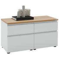 LOWBOARD  in 90/46/41 cm  - Eichefarben/Silberfarben, Design, Holzwerkstoff/Kunststoff (90/46/41cm) - Dieter Knoll