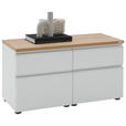 LOWBOARD  90/46/41 cm 4 Schublade(n) erweiterbar, Typenauswahl, Beimöbel erhältlich, umfangreiches Zubehör erhältlich, stehend, hängend  - Eichefarben/Silberfarben, Design, Holzwerkstoff/Kunststoff (90/46/41cm) - Dieter Knoll