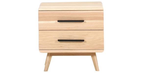 NACHTSCHRANK 48/50/40 cm Eiche massiv  - Eichefarben/Schwarz, Natur, Holz/Holzwerkstoff (48/50/40cm) - Landscape