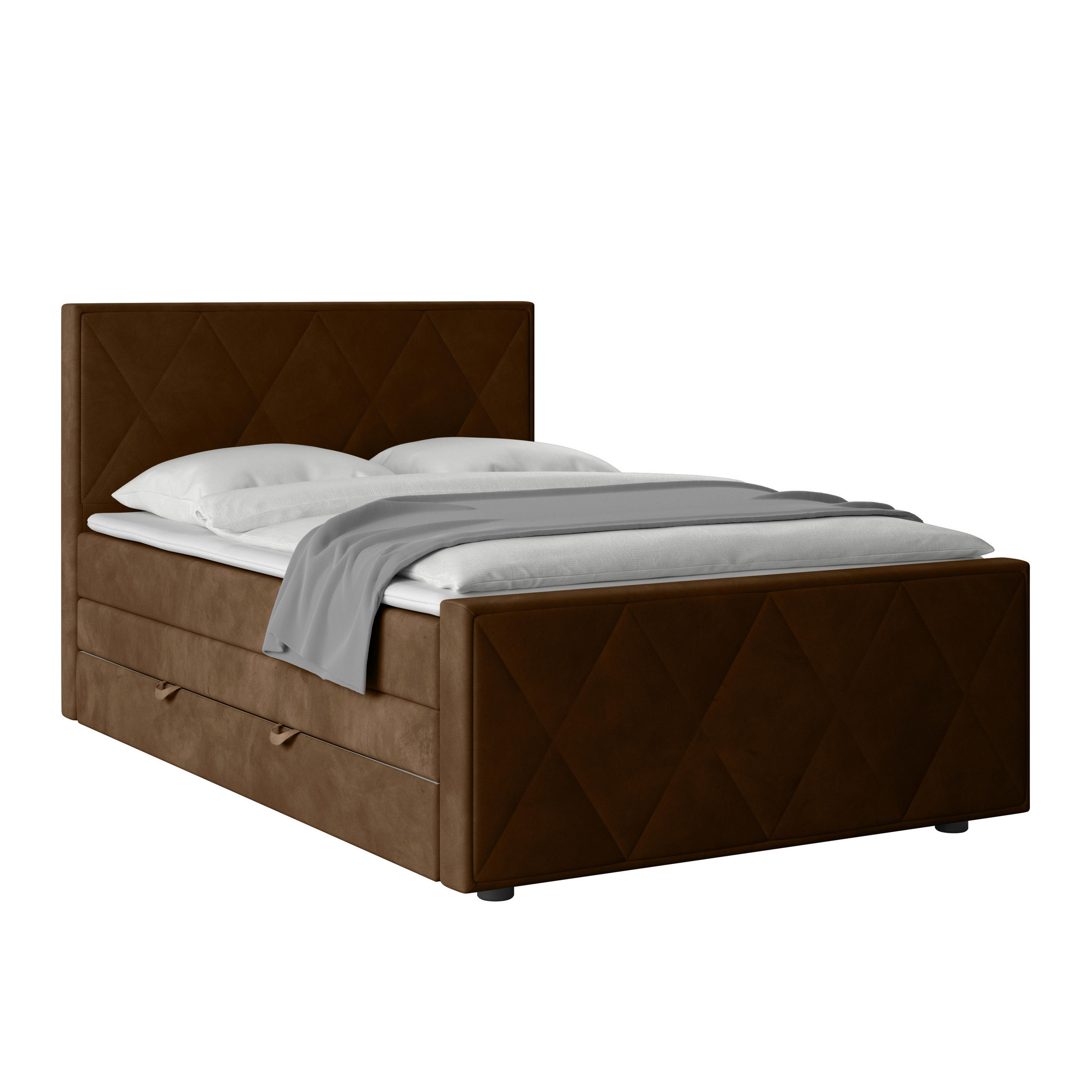 BOXSPRINGBETT 140/200 cm  in Braun  - Braun, Modern, Holz/Kunststoff (140/200cm) - MID.YOU