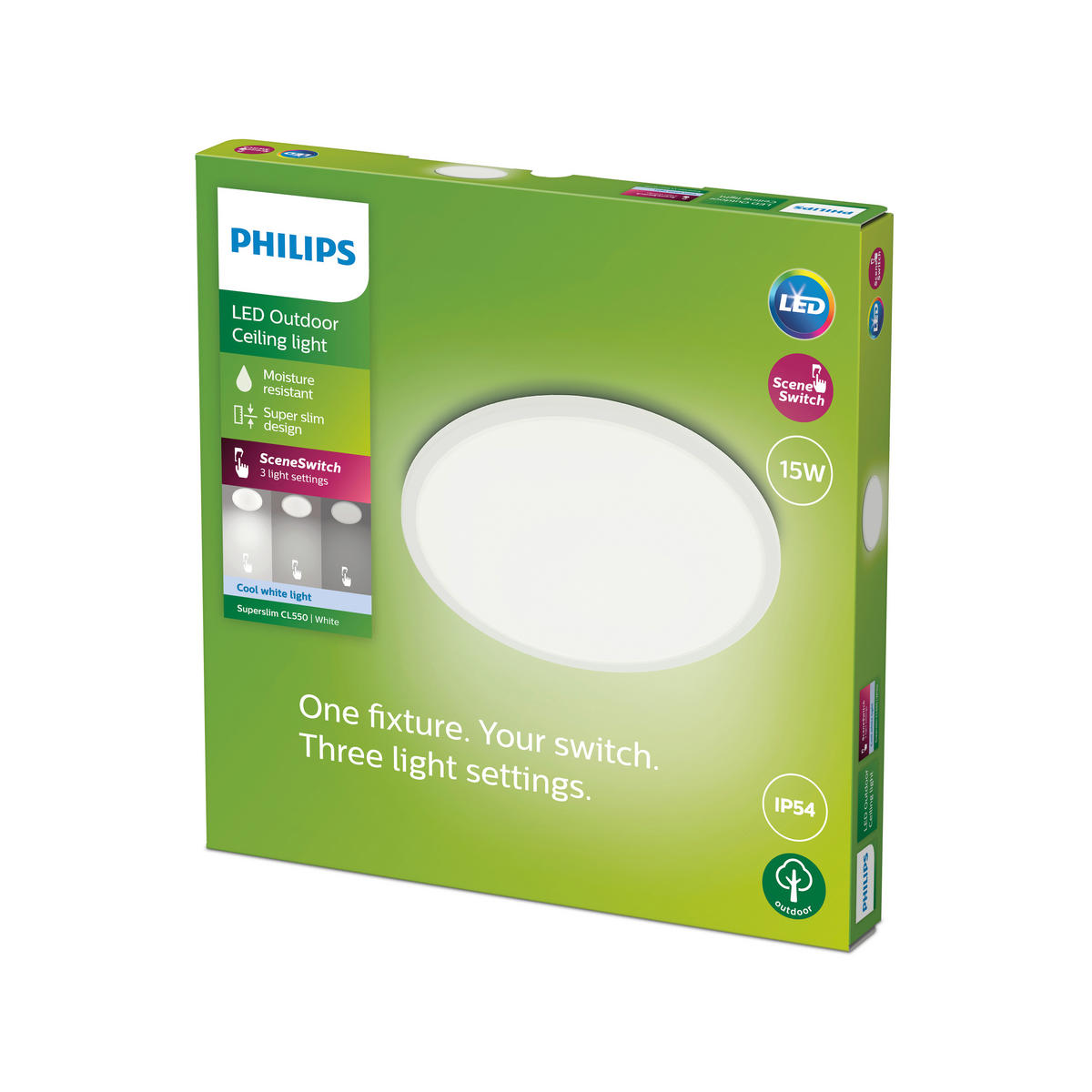 LED-DECKENLEUCHTE Superslim CL550 25/25/2,3 cm   - Weiß, Basics, Metall (25/25/2,3cm) - Philips