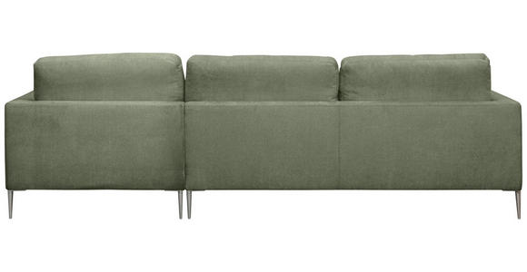 ECKSOFA Grün Chenille Rückenkissen, Rücken echt  - Silberfarben/Grün, KONVENTIONELL, Textil/Metall (284/143cm) - Carryhome