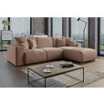 ECKSOFA Cappuccino Lederlook  - Chromfarben/Cappuccino, KONVENTIONELL, Kunststoff/Textil (293/195cm) - Carryhome