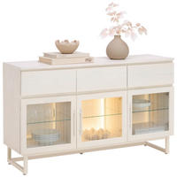 SIDEBOARD 135/80/43 cm  - Schwarz/Weiß, MODERN, Glas/Holz (135/80/43cm) - Lomoco