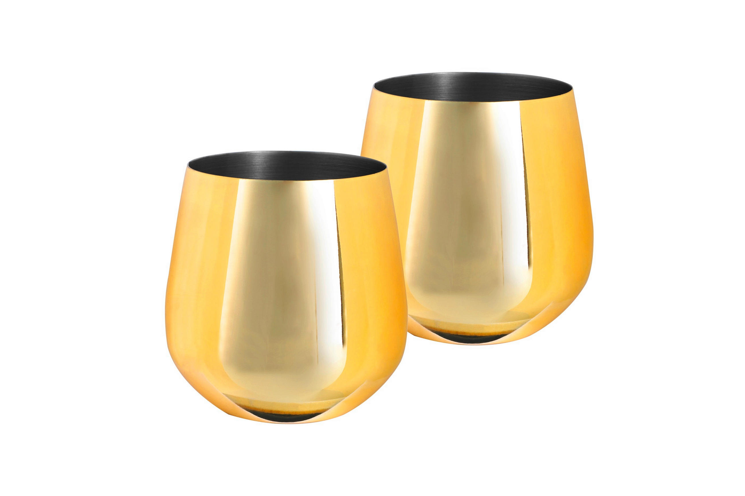 GLÄSERSET  2-teilig  - Goldfarben, MODERN, Metall - Echtwerk