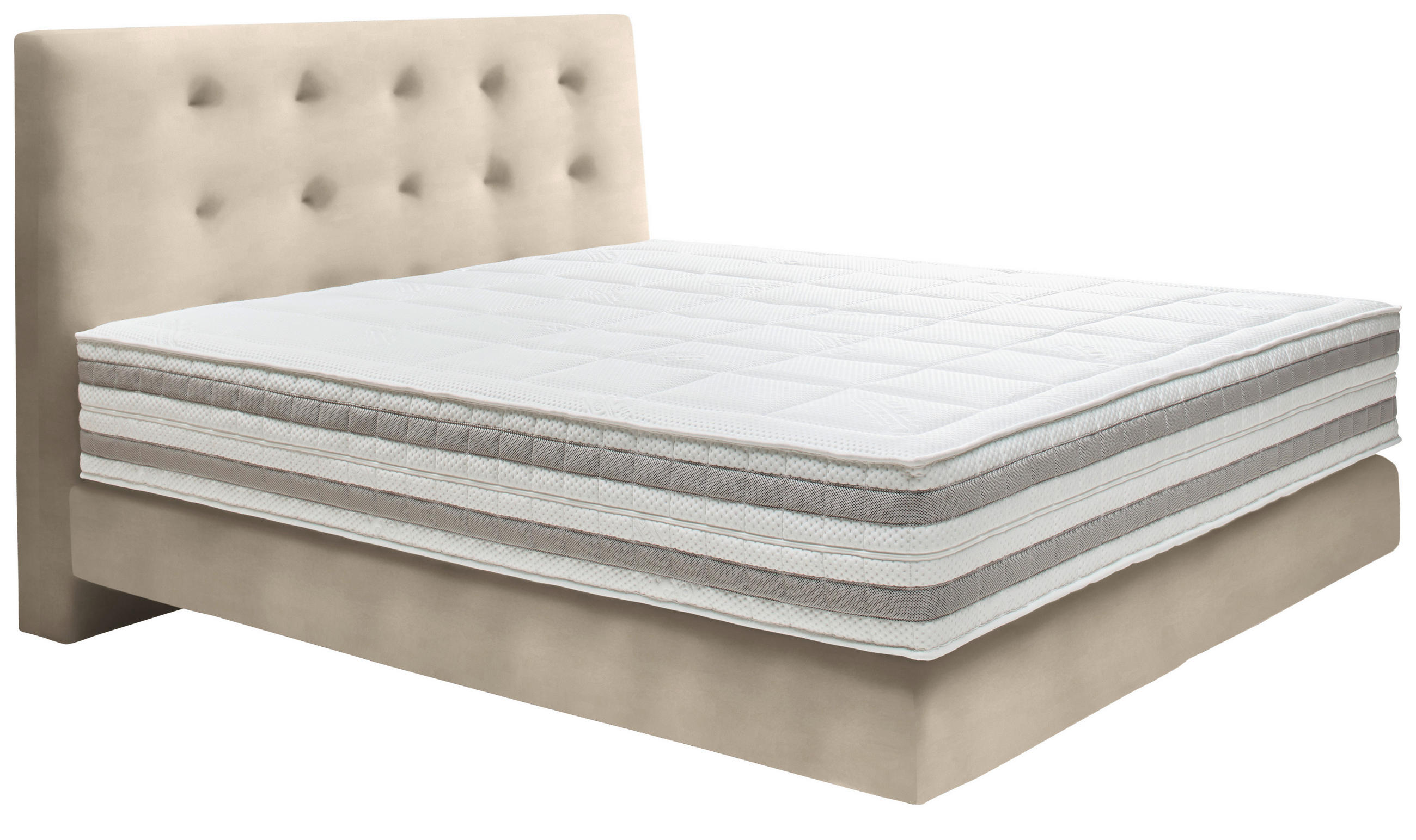 BOXSPRINGBETT 160/200 cm  Naturfarben  - Naturfarben, Konventionell, Holz/Textil (160/200cm) - Dieter Knoll