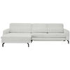 ECKSOFA in Cord Ecru  - Ecru/Schwarz, Design, Textil/Metall (179/302cm) - Beldomo Style