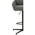 BARHOCKER Leinenoptik Grau, Schwarz Eisen Sitzfläche 360° drehbar, Stoffauswahl  - Taupe/Schwarz, Design, Textil/Metall (58/103-123/61cm) - Novel