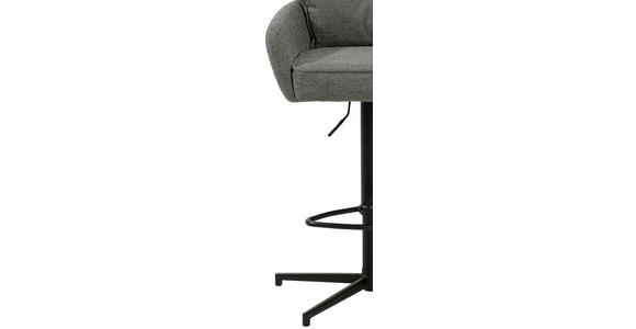BARHOCKER Leinenoptik Grau, Schwarz Eisen Sitzfläche 360° drehbar, Stoffauswahl - Taupe/Schwarz, Design, Textil/Metall (58/103-123/61cm) - Novel