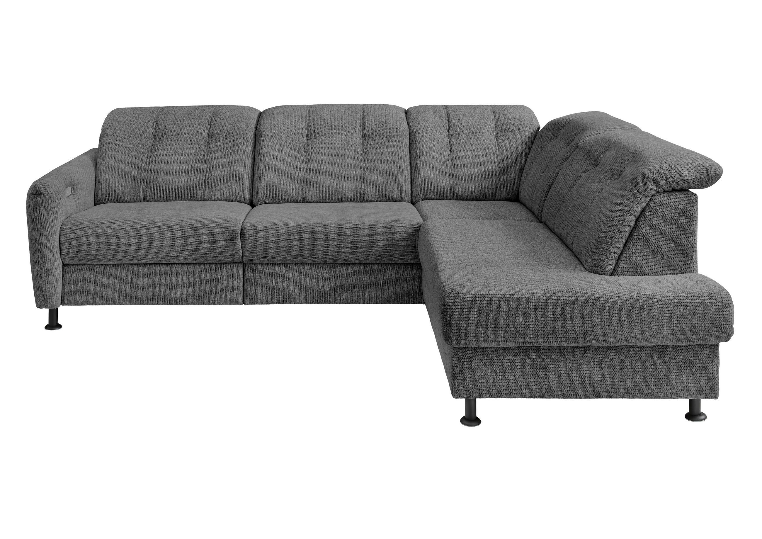 ECKSOFA in Chenille Anthrazit  - Anthrazit/Schwarz, Modern, Textil/Metall (270/198cm) - Livetastic