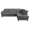 ECKSOFA in Chenille Anthrazit  - Anthrazit/Schwarz, Modern, Textil/Metall (270/198cm) - Livetastic