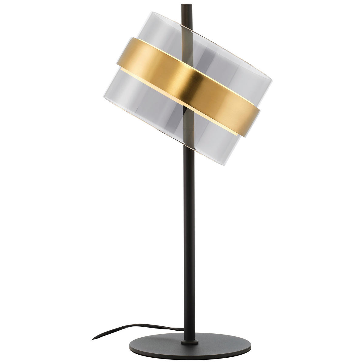LED-TISCHLEUCHTE 21,5/49 cm   - Messingfarben/Hellgrau, Design, Glas/Metall (21,5/49cm)