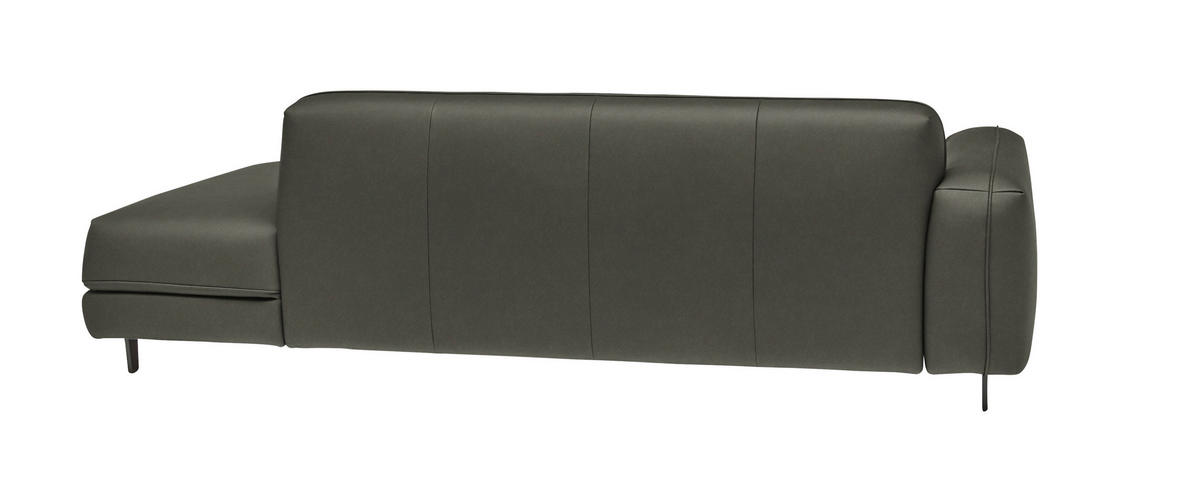 2,5-SITZER  in Echtleder Graubraun   - Anthrazit/Graubraun, Design, Leder/Metall (226/70/109cm) - Johann Jakob