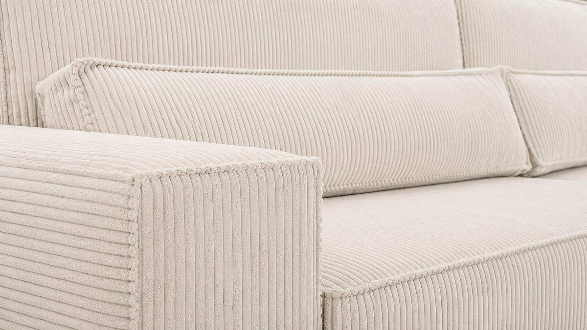 WOHNLANDSCHAFT BRAZIL U in Beige  - Beige/Schwarz, Design, Kunststoff/Textil (200/410/200cm) - MID.YOU