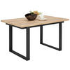 ESSTISCH in Metall, Holzwerkstoff 140/90/76 cm  - Eichefarben/Schwarz, Konventionell, Holzwerkstoff/Metall (140/90/76cm) - Venda