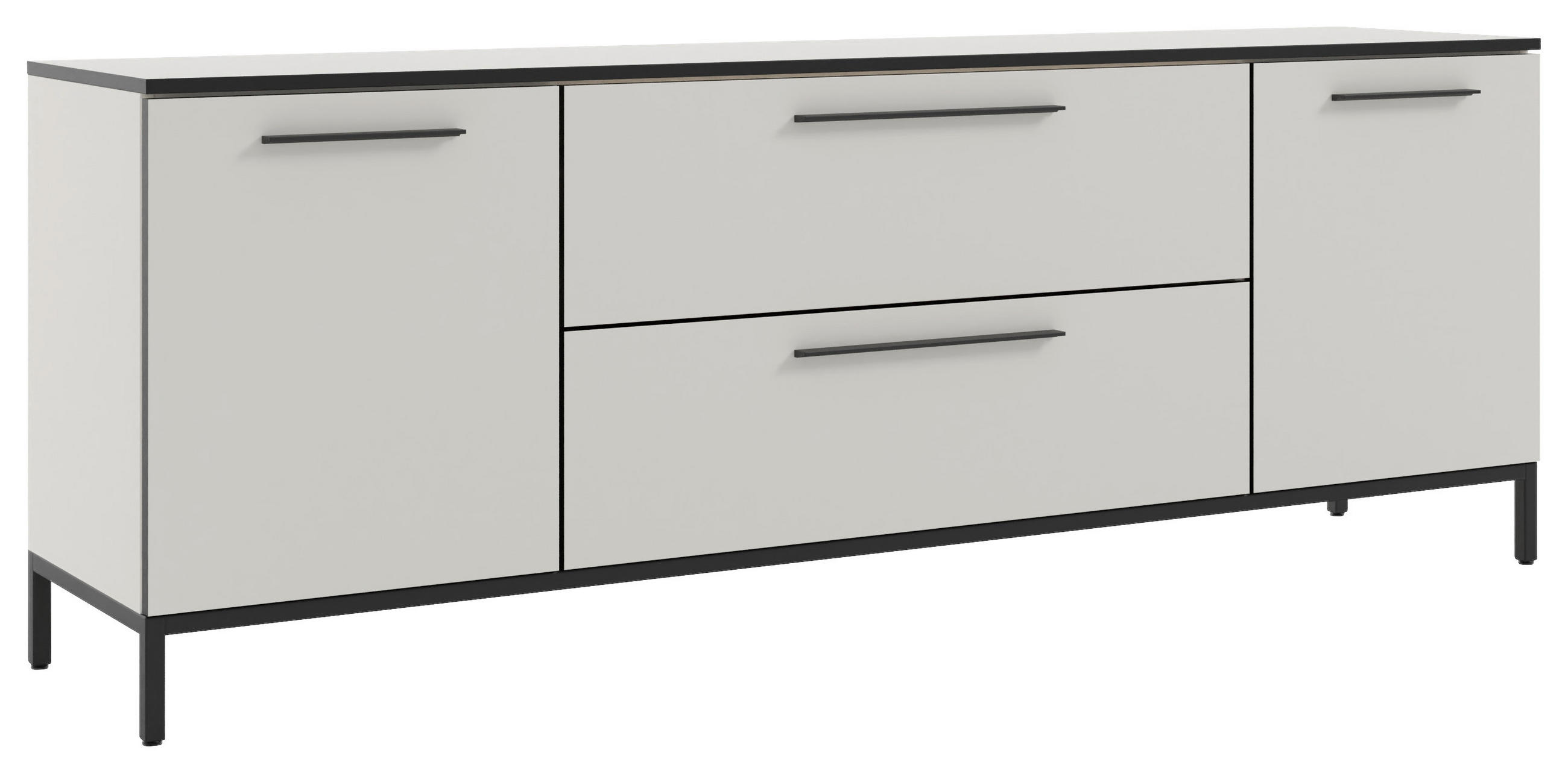 LOWBOARD Soul  in 180/66/40 cm  - Schwarz/Weiß, MODERN, Holzwerkstoff/Metall (180/66/40cm)