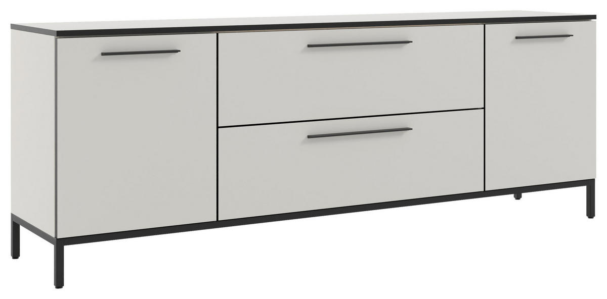 LOWBOARD Soul  in 180/66/40 cm  - Schwarz/Weiß, MODERN, Holzwerkstoff/Metall (180/66/40cm)