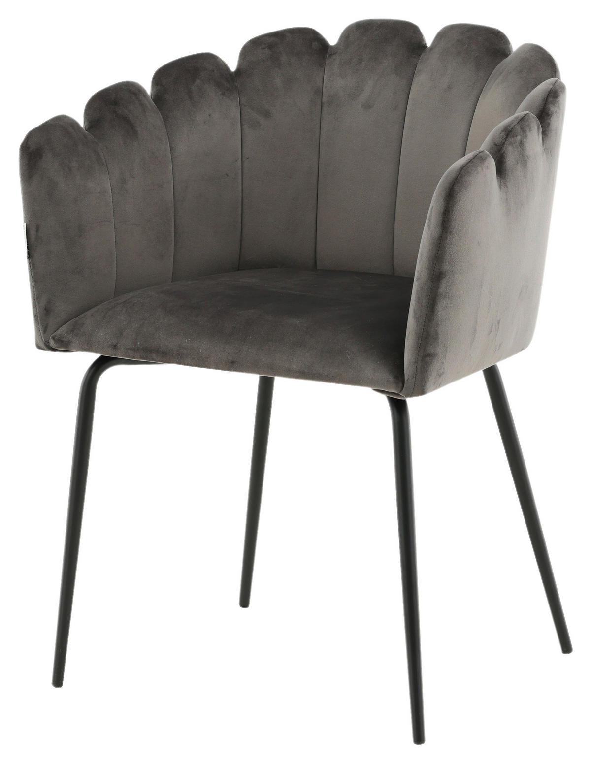 STUHL Samt Grau  - Grau, Design, Textil/Metall (61/76.56/54cm) - Livetastic
