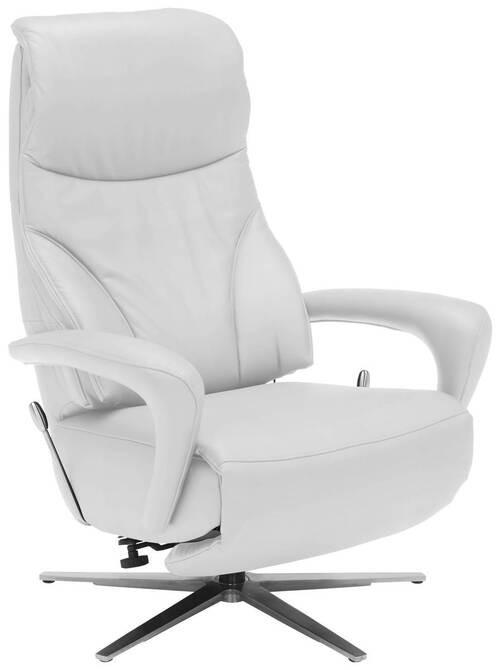 RELAXSESSEL in Leder Weiss  - Weiss/Edelstahlfarben, Design, Leder/Metall (75/106/88cm) - Dieter Knoll