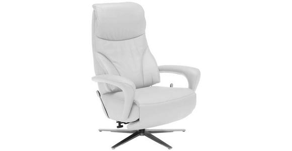 RELAXSESSEL in Leder Weiß - Edelstahlfarben/Weiß, Design, Leder/Metall (75/106/88cm) - Dieter Knoll