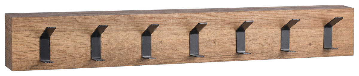 GARDEROBENPANEEL  in 70/10/5 cm  - Eichefarben/Schwarz, Basics, Holzwerkstoff/Metall (70/10/5cm)