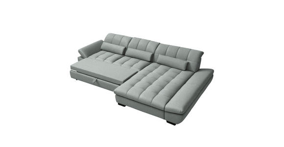 ECKSOFA  in Flachgewebe Mintgrau  341/204 cm  - Mintgrau/Schwarz, Design, Textil/Metall (341/204cm) - Xora