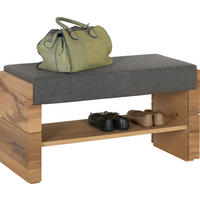 GARDEROBENBANK  in 91/49/38 cm  - Eichefarben/Hellgrau, Natur, Holz/Textil (91/49/38cm) - Voglauer