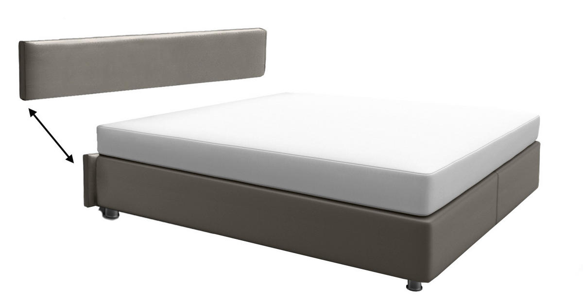 POLSTERBETT 160/200 cm,  in Hellbraun, Matratze, gepolstertes Kopfteil, Lattenrost, Bettkasten, H2 + H3 = mittel + fest  - Hellbraun/Alufarben, KONVENTIONELL, Holz/Holzwerkstoff (160/200cm) - Beldomo - Sleep