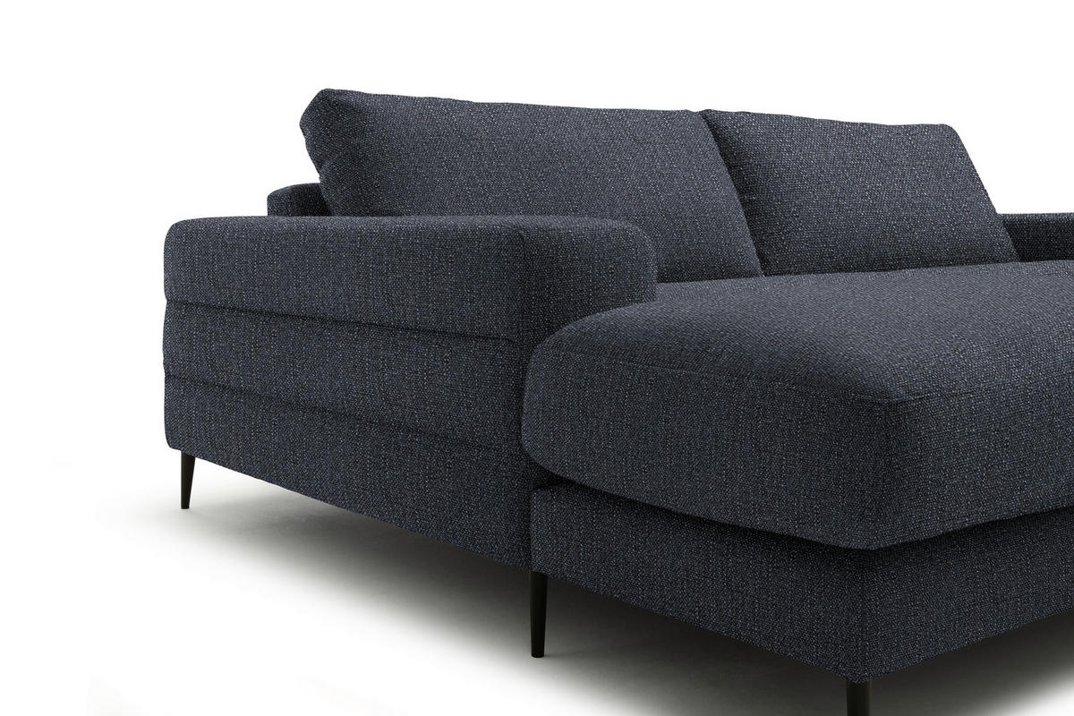 ECKSOFA in Flachgewebe Dunkelgrau  - Dunkelgrau/Schwarz, Design, Textil/Metall (177/253cm) - Dieter Knoll