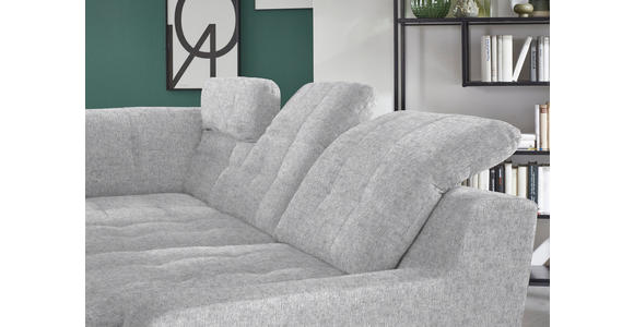 ECKSOFA in Chenille Grau  - Schwarz/Grau, KONVENTIONELL, Textil/Metall (200/281cm) - Carryhome