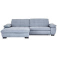 ECKSOFA in Webstoff Blaugrau  - Blaugrau/Schwarz, Design, Textil/Metall (180/265cm) - Carryhome