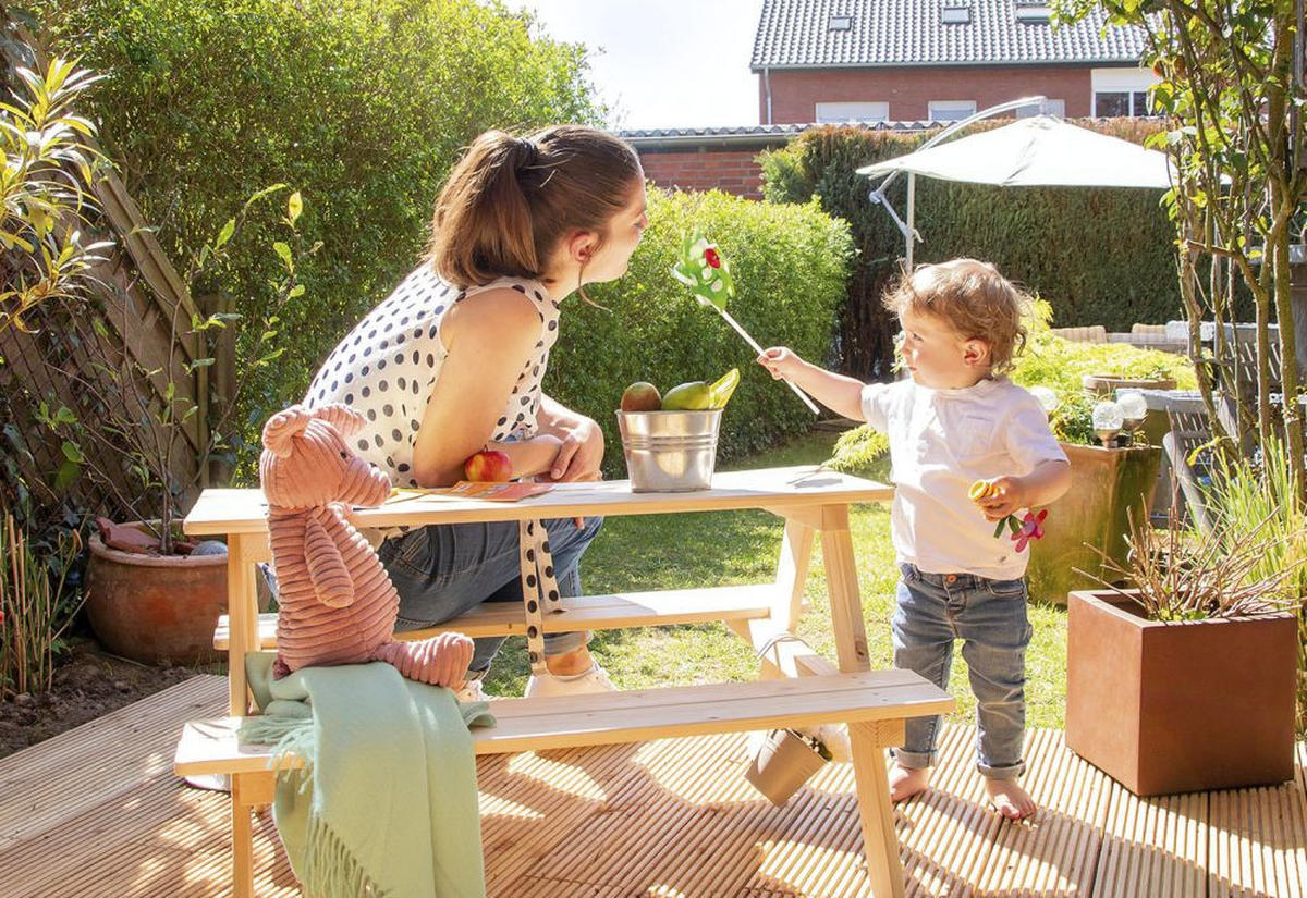 KINDERSITZGRUPPE Nicki für 4  - Naturfarben, Basics, Holz (90/79/50cm) - Pinolino