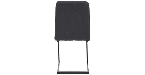 STUHL - Schwarz/Dunkelblau, Design, Textil/Metall (45/92,5/62cm) - Novel