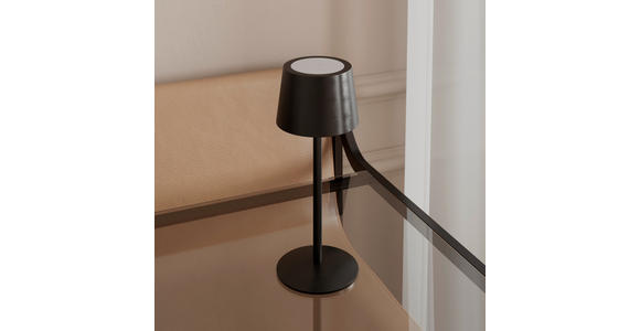 AKKU-TISCHLEUCHTE 9/22 cm  - Schwarz, Basics, Metall (9/22cm) - Novel