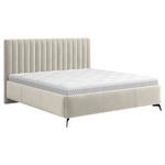 POLSTERBETT gepolstertes Kopfteil, Lattenrost, Bettkasten Beige 180/200 cm  - Beige/Schwarz, KONVENTIONELL, Holz/Textil (180/200cm) - Hom`in