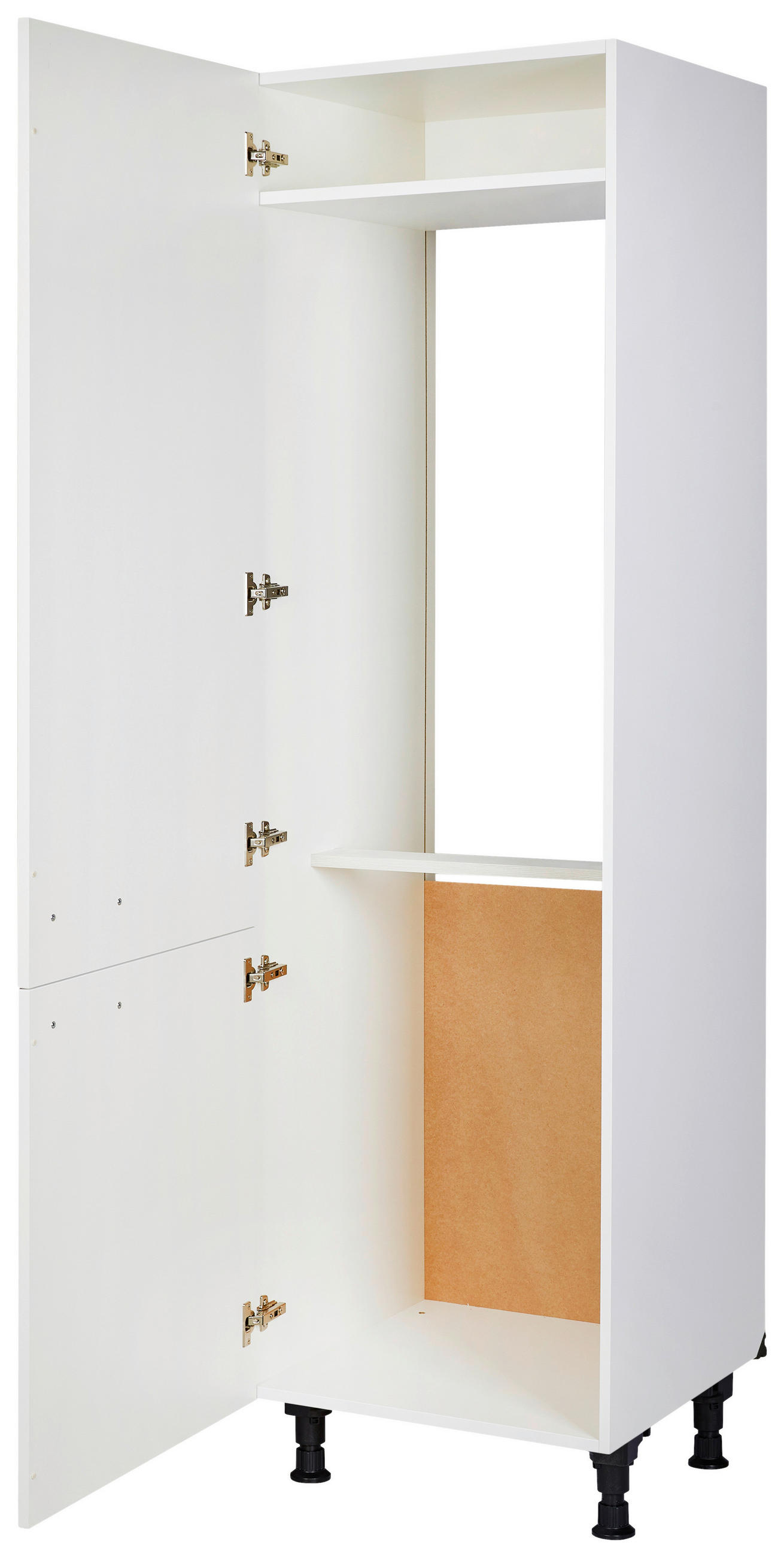 GERÄTEUMBAUSCHRANK 60/216,6/58 cm  in Weiß  - Edelstahlfarben/Weiß, MODERN, Holzwerkstoff/Metall (60/216,6/58cm) - Nobilia