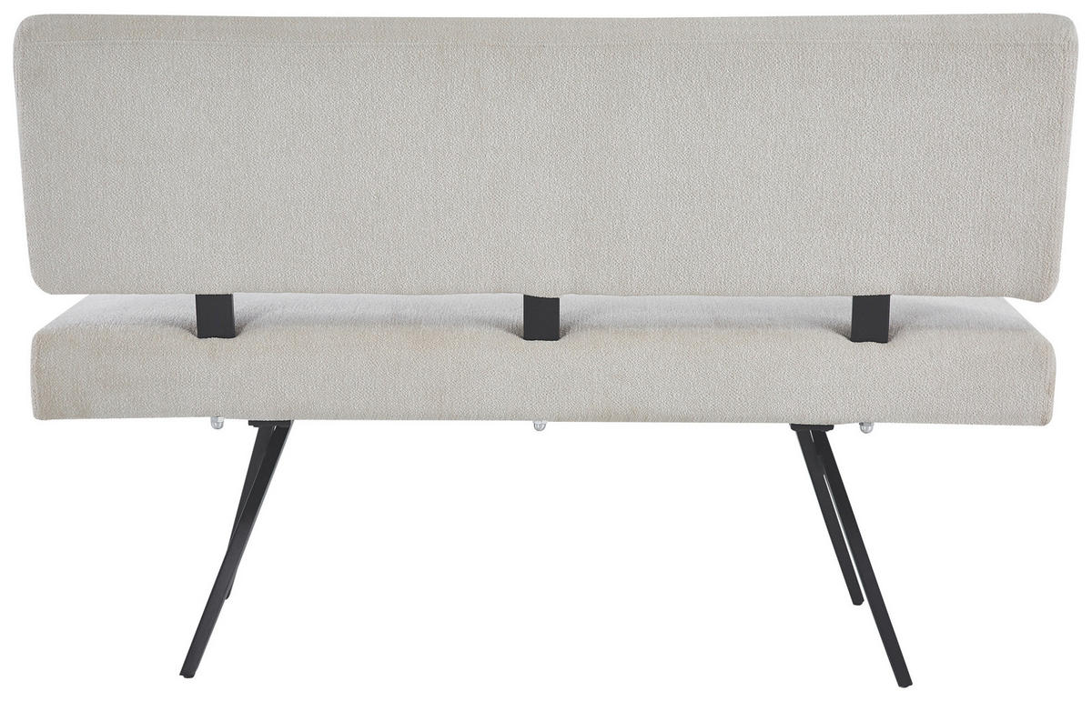 SITZBANK in Metall, Textil Beige  - Beige/Schwarz, KONVENTIONELL, Textil/Metall (140/90/62cm) - MID.YOU