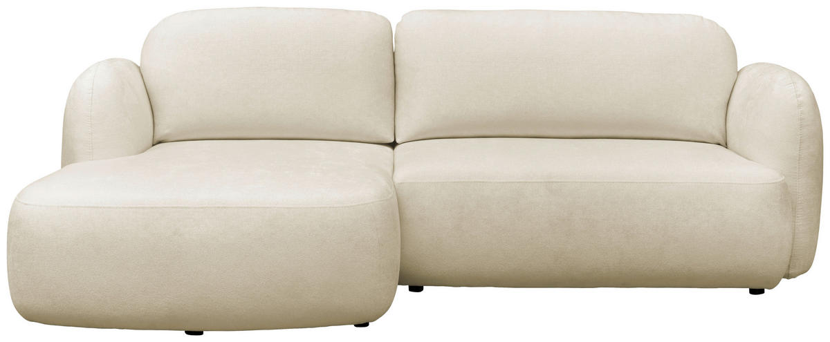 ECKSOFA VELU Creme Chenille  - Creme/Schwarz, Design, Textil (175/270cm) - MID.YOU