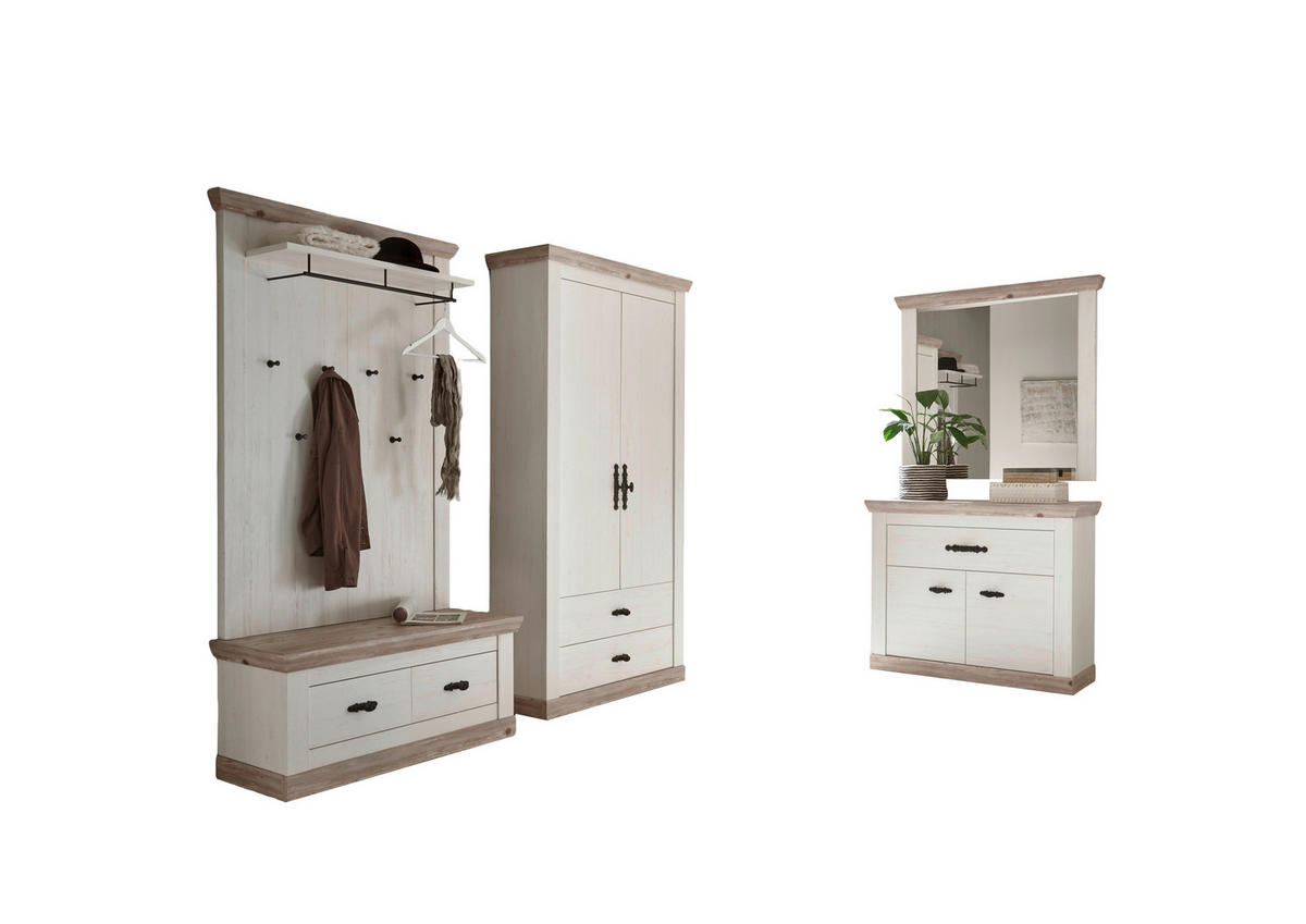 GARDEROBE 5-teilig  in 341/201/45 cm  - Hellbraun/Pinienfarben, Design, Holzwerkstoff (341/201/45cm) - MID.YOU