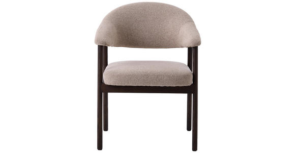 ARMLEHNSTUHL   Flachgewebe  - Sandfarben/Dunkelbraun, KONVENTIONELL, Holz/Textil (63/81/63cm) - Ambia Home