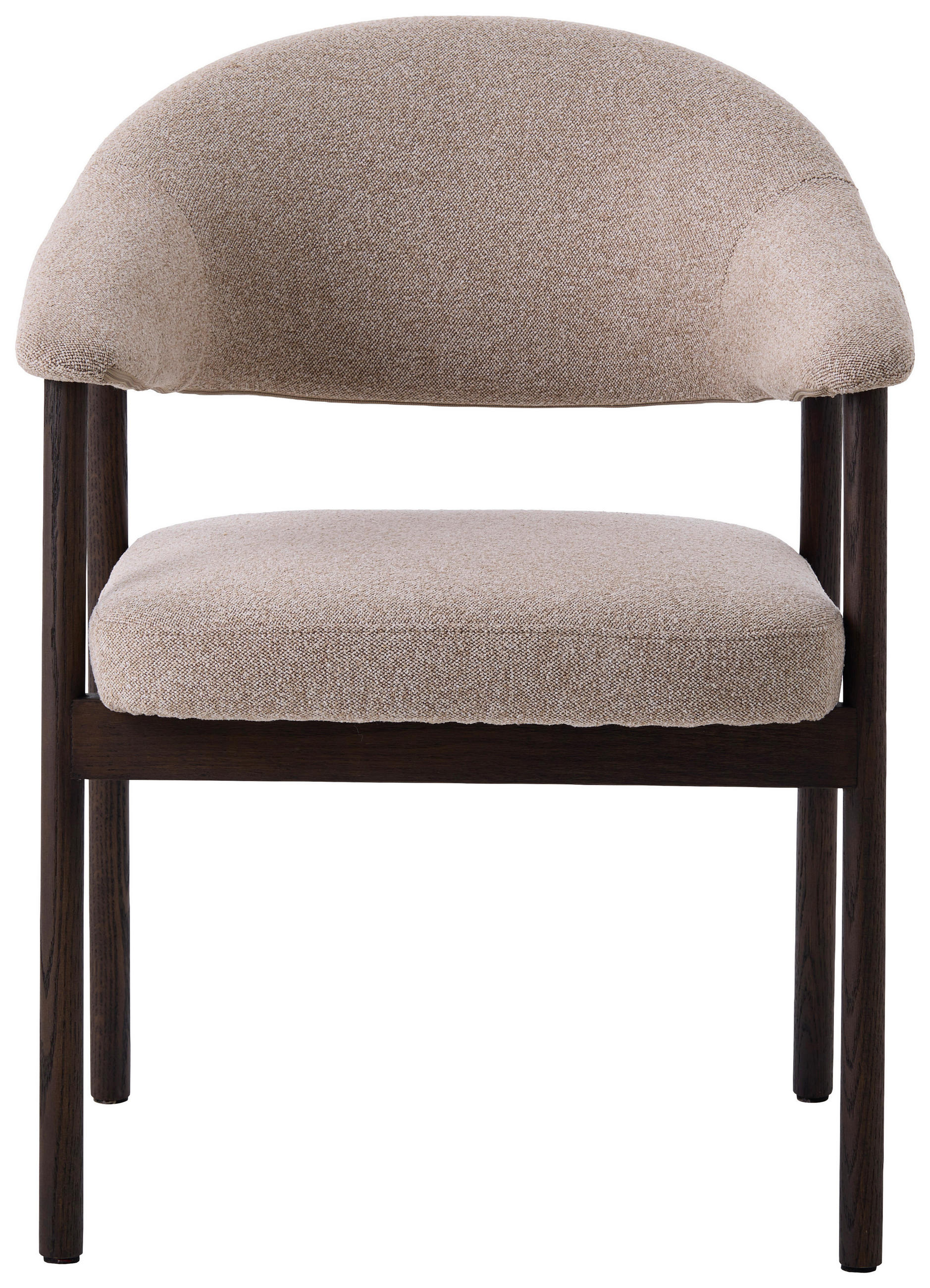 ARMLEHNSTUHL  in Flachgewebe  - Sandfarben/Dunkelbraun, KONVENTIONELL, Holz/Textil (63/81/63cm) - Ambia Home