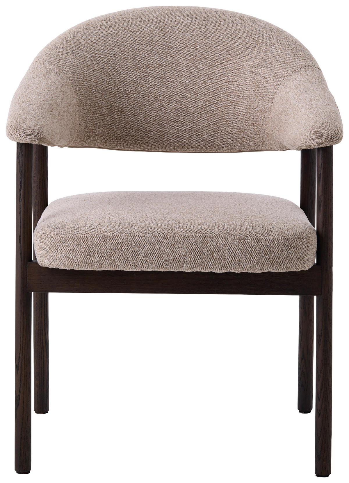 ARMLEHNSTUHL  in Flachgewebe  - Sandfarben/Dunkelbraun, KONVENTIONELL, Holz/Textil (63/81/63cm) - Ambia Home