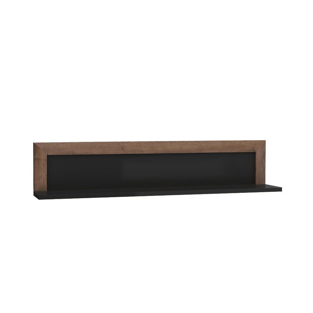 VÄGGHYLLPLAN 132,9/27,7/22 cm  - svart/ekfärgad, Design, metall/trämaterial (132,9/27,7/22cm) - Xora
