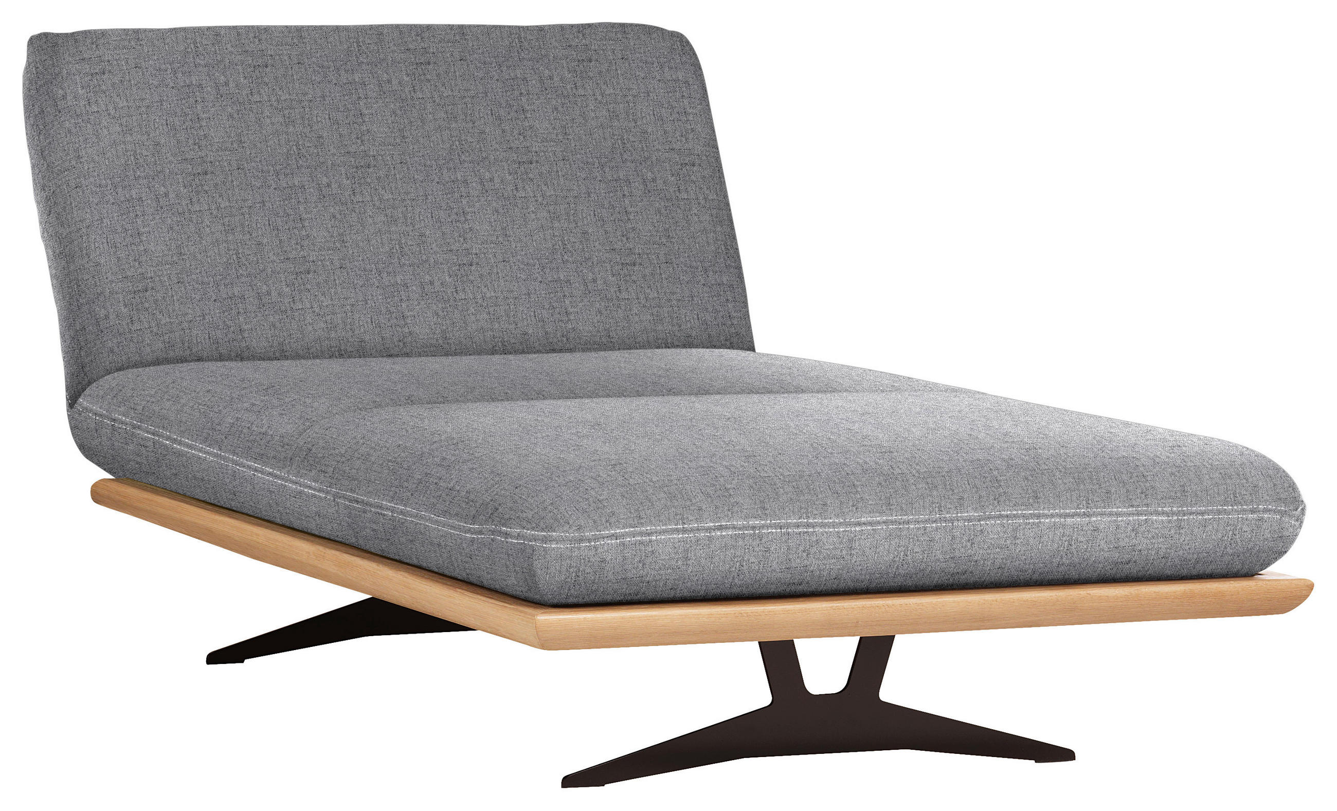 OTTOMANE in Webstoff Eichefarben, Hellgrau  - Eichefarben/Beige, Design, Holz/Textil (114/92/165cm) - Dieter Knoll