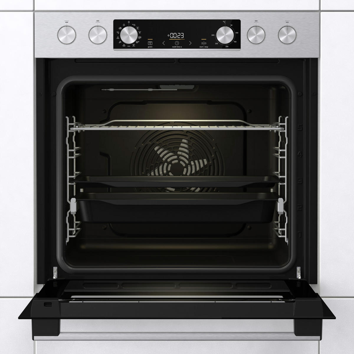 HERDSET RED PEPPER SIX  - Edelstahlfarben, Basics, Glas/Metall (59,5/59,5/56,4cm) - Gorenje