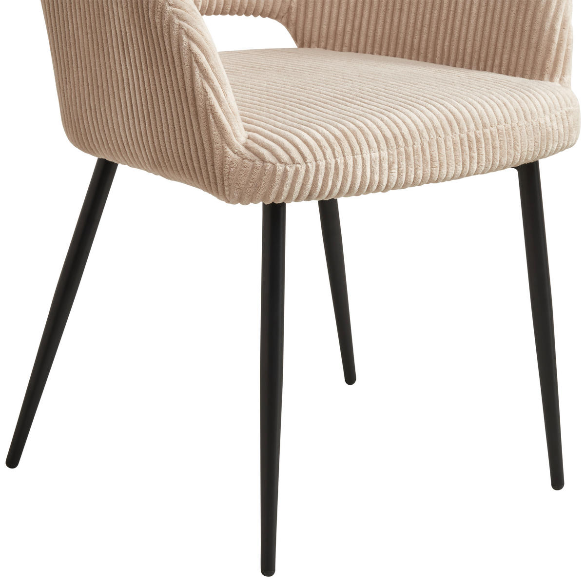 ARMLEHNSTUHL  in Eisen Cord  - Taupe/Schwarz, KONVENTIONELL, Holz/Textil (57/83.5/63cm) - MID.YOU